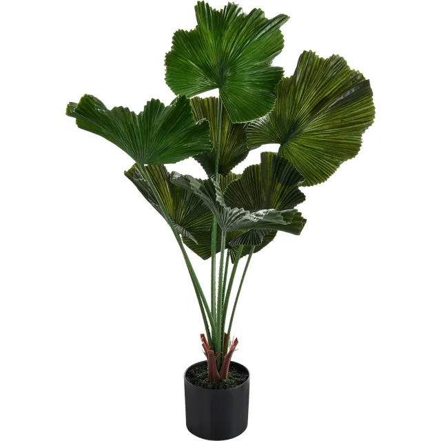 Beliani RUFFLED FAN PALM - Kunstplant - Groen - 98 cm - Synthetisch materiaal