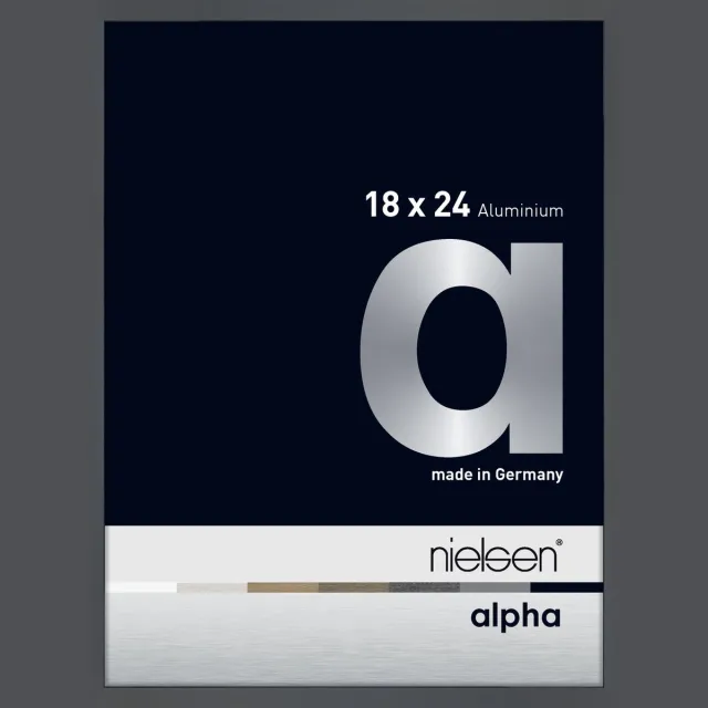 Nielsen Alpha Aluminium Fotolijst Glossy Dark Grey 18x24cm Donkergrijs-glanzend
