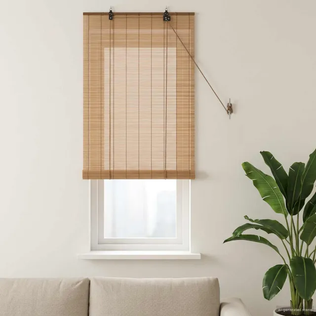 vidaXL Rolgordijn Bruin 60 x 160 cm Bamboe
