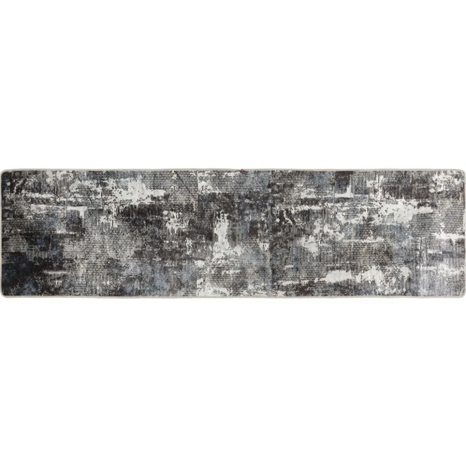 vidaXL Vloerkleed wasbaar 80x300 cm meerkleurig Grijs