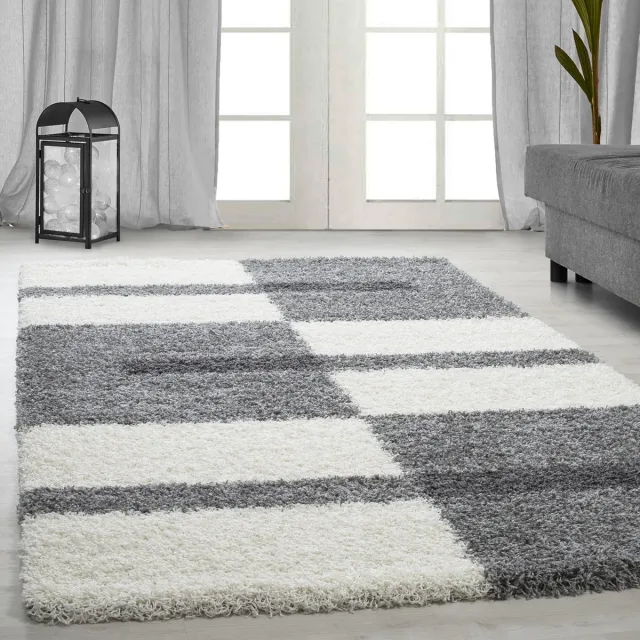 Muratap Tapijtenloods Gala Shaggy vloerkleed Grijs / Wit Hoogpolig- 160x230 CM Licht grijs