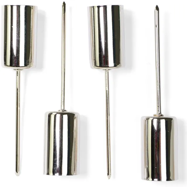 Riffelmacher & Weinberger Riffelmacher kaarsenhouder zilver 2,3 x 11 cm 4 stuks