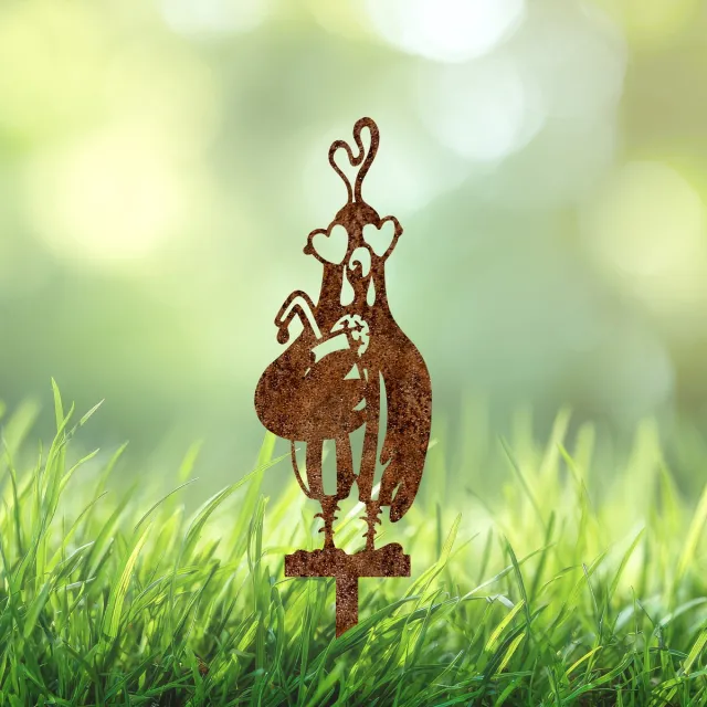 Weterings Store Cortenstaal Kip Tuinsteker – Tuindecoratie “Sunny de Zonnebril Kip” – Kip met Zonnebril – Roest Buiten Ornament