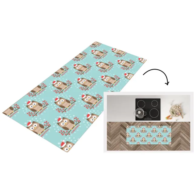 KitchenYeah Keukenloper - Loper keuken - Patronen - Uil - Kerst - Keukenloper vinyl multicolor