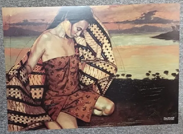 Art Unlimited poster Nico Vrielink - Jane met sjaal in de avondzon 100 x 70 cm diverse kleuren
