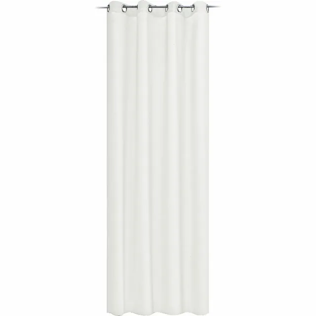 JEMIDI Kant-en-klaar gordijn in linnenlook - Gordijn met ringen 140 x 245 cm - Ondoorzichtig gordijn - Wit