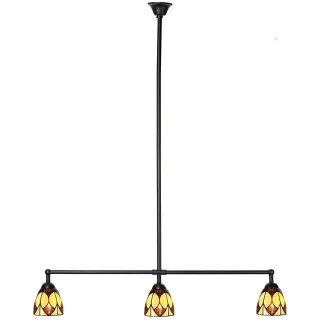 Coloured by Art Tiffany T-lamp 3 lichts Parabola Small - Art Deco Trade Bruin