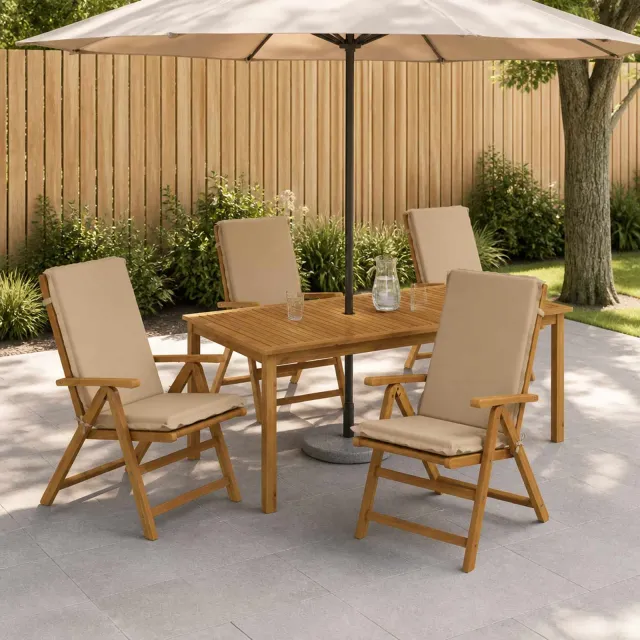 vidaXL Kussen voor stoel met hoge rug GEMERT 4 st 100% Polyester Zand Grijs