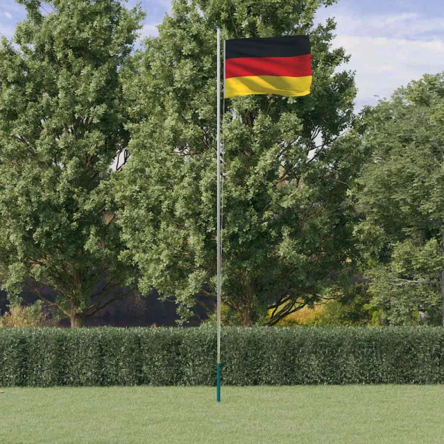 vidaXL Vlag met vlaggenmast Duitsland 6,08 m aluminium Zilver