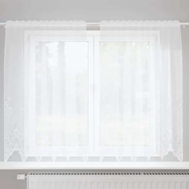 vidaXL Kantgordijn Wit 180 x 150 cm Polyester