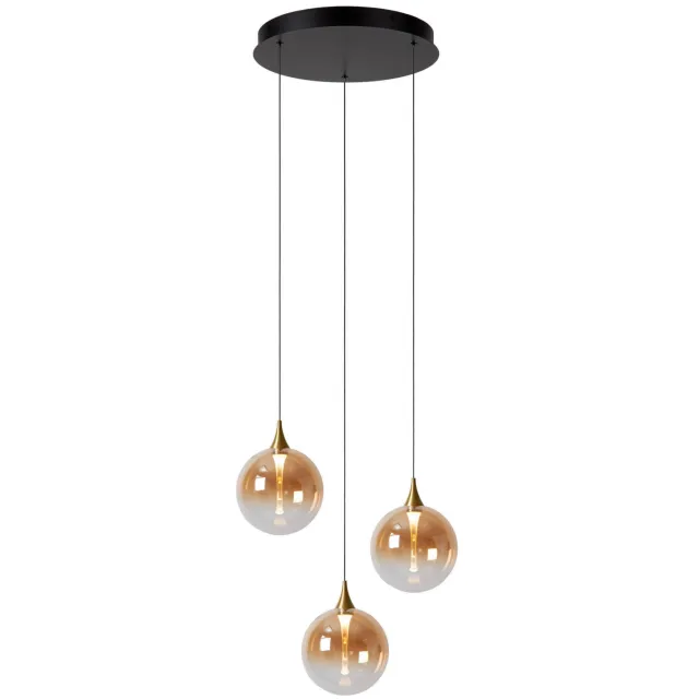 Lucide glazen dimbare LED hanglamp Ø 36 cm - amber