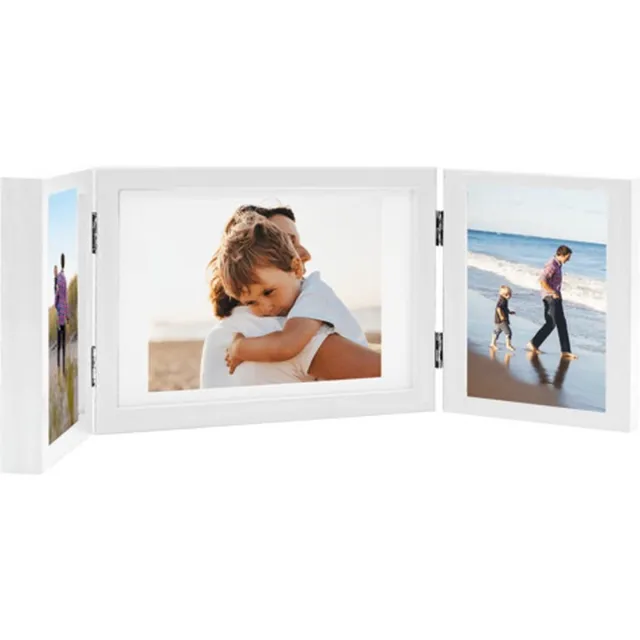 vidaXL Fotolijst - drieluik - 28x18 - cm+2x(13x18 - cm) - wit