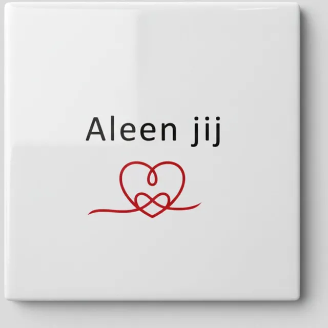 Nevolis Alleen Jij Romantische Liefde Tegel – Minimalistisch Hart Design – Keramische Decoratieve Tegel 15 × 15 cm Multi Color