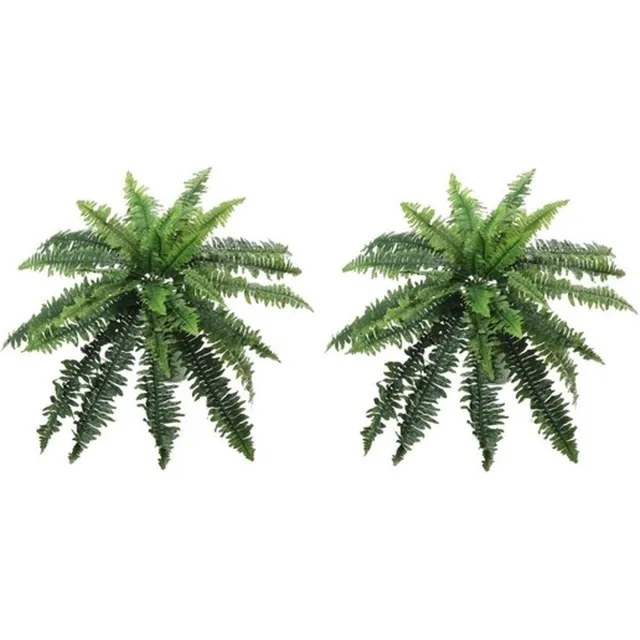 Bellatio Flowers & Plants Kunstplant varen - 2x - groen - kunst kamerplant - 28 cm