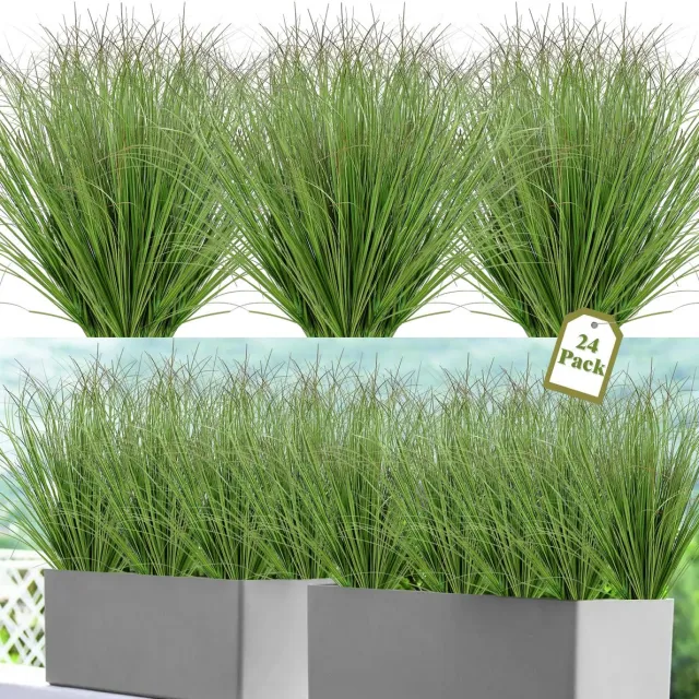 Ibenzoa Kunstgrasbundels voor Binnen en Buiten, 51 cm Hoog, Realistisch en Weerbestendig groen
