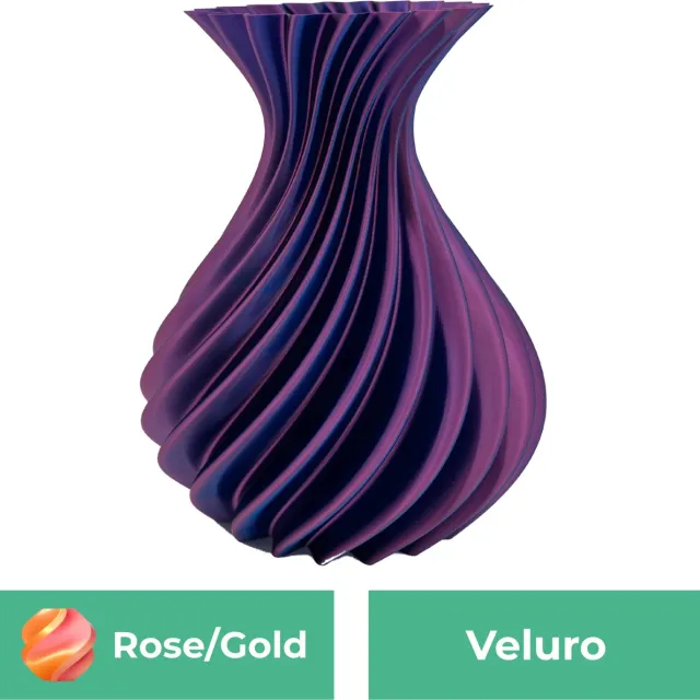 Lovora Veluro design vaas – Decoratieve vaas - Roze / Goud - 3d geprinte vaas – geschikt voor droogbloemen - 20CM