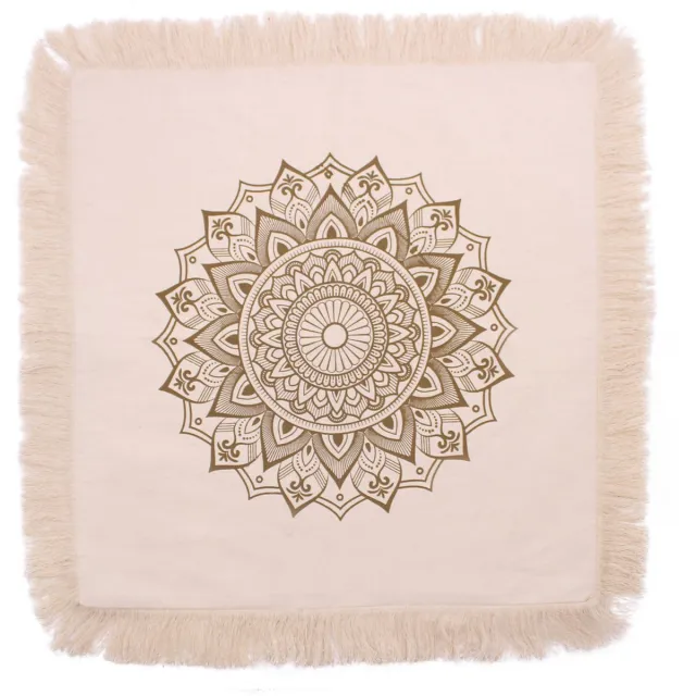 Ancient Wisdom Lotus Mandala Cushion - 60x60cm - bronze