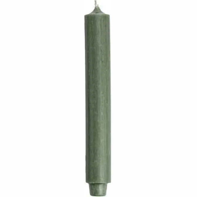Rustik Lys Dinerkaarsen dik (3.2) Oil grun/ Olie groen 10 stuks