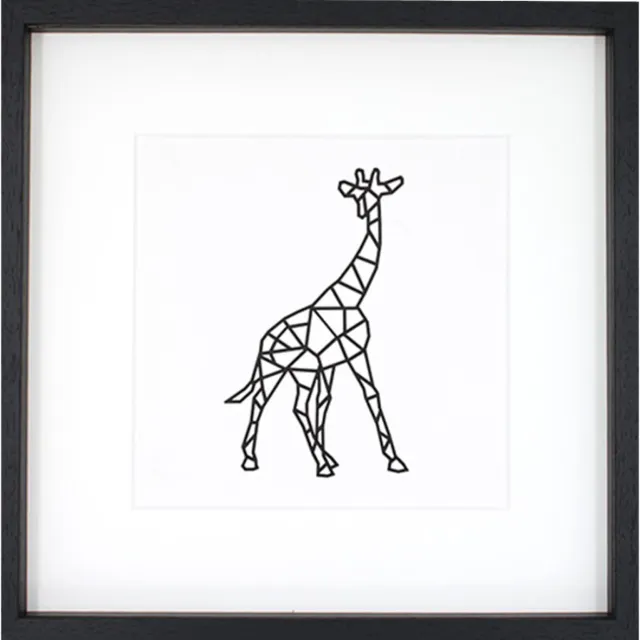 Casa Sentir Giraffe Schilderij - Medium - Zwart