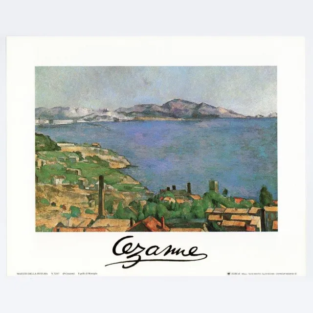 Catch Projecten Mini kunstposter - De Golf van Marseille - Paul Cezanne - 24x30 cm Multicolor