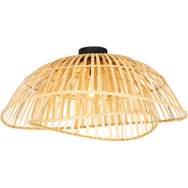 QAZQA pua - Oosterse Plafondlamp - 1 lichts - Ø 62 cm - Naturel - Woonkamer | Slaapkamer | Keuken