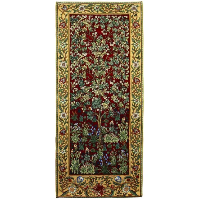 Signare Wandkleed Tree of life red - William Morris - 68x160 cm rood