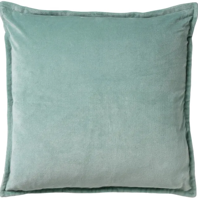 Dutch Decor CAITH - Kussenhoes 50x50 cm - 100% katoen velvet - Jadeite - lichtgroen - met rits - zonder binnenkussen