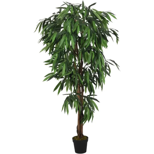 vidaXL Kunstplant mangoboom 600 bladeren 150 cm groen