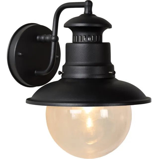Lucide FIGO - Wandlamp Binnen/Buiten - Ø 21,5 cm - 1xE27 - IP44 - Zwart