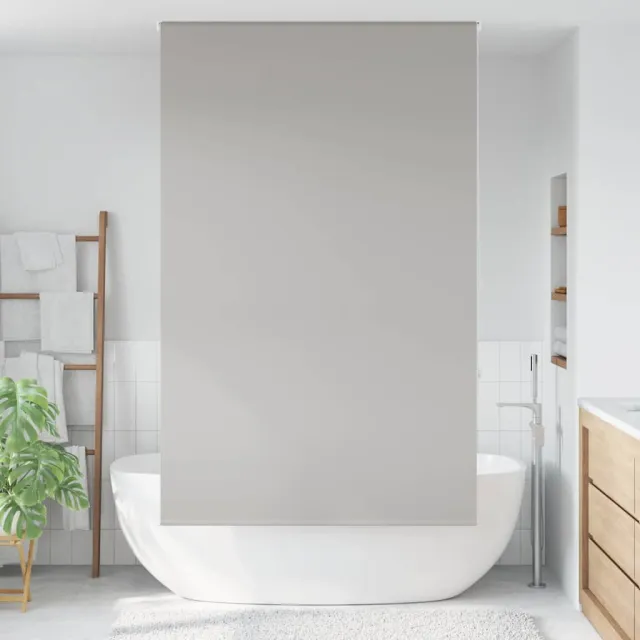 vidaXL Doucherolgordijn 130x240 cm stofbreedte 126 cm grijs