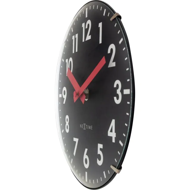 NeXtime Tafelklok Nextime Duomo Mini 20 cm zwart gebolde glazen lens