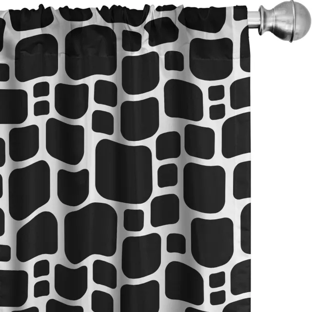 ABAKUHAUS Geometrische Squircles – 2x Voorhangen 75×245 cm – Antraciet/Wit Charcoal Grau