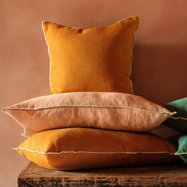 Haomy Chennai linnen kussen caramel 55x110 cm