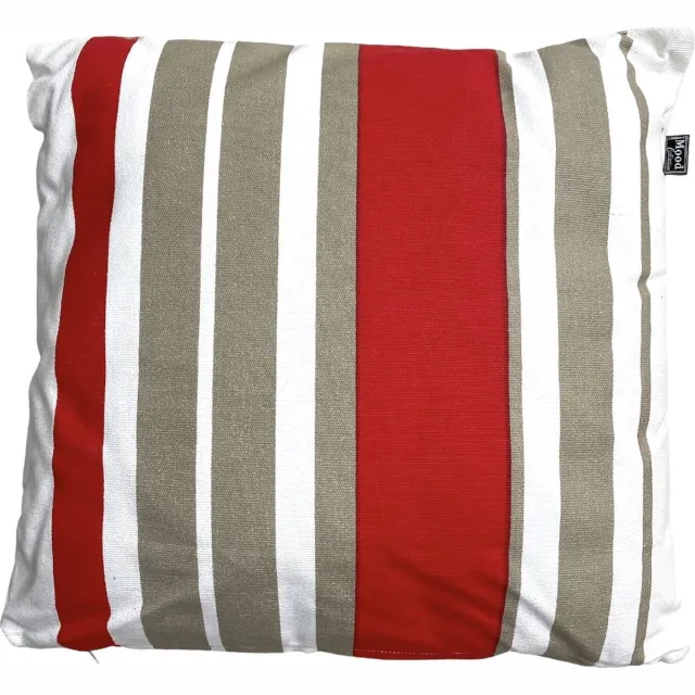 jolipa Kussen - type 4 - 50cm x 50cm - kleur gebroken wit/taupe/rood - Prijs per stuk gebrokenwit/taupe/rood