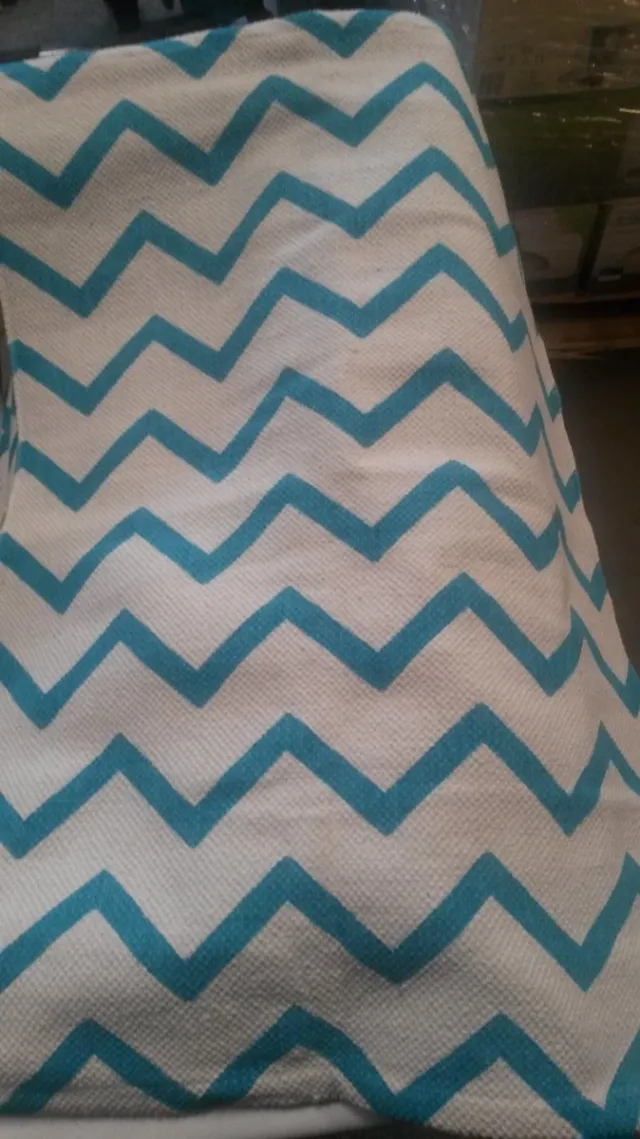 Bombay Vloerkleed - Zigzag - Blauw/wit - 60x90cm
