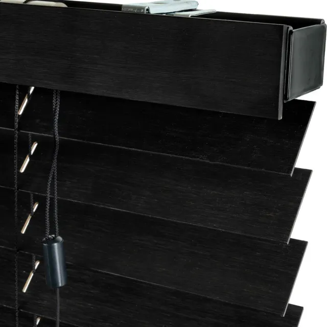 Dutchblinds Bamboe Jaloezieën - 50mm - Zwart - 115 x 175 cm - Breedtematen van 40 t/m 300 cm