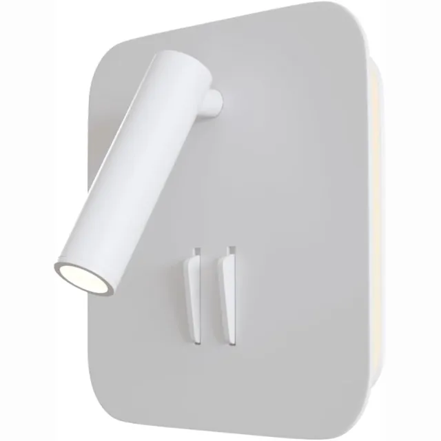 Maytoni wandlamp IOS 176 met kantelbare spot – wit, aluminium