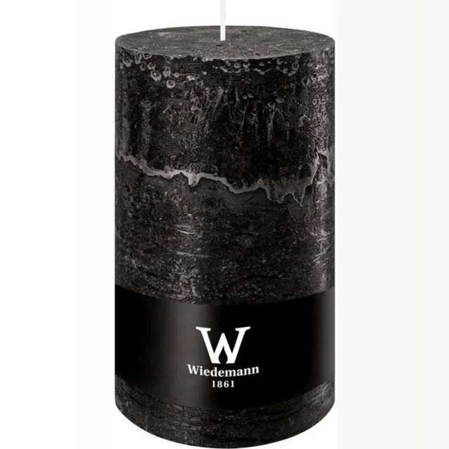 Wiedemann Marble Rustik stompkaars zwart, doorgekleurd, Ø 100 x 190 mm