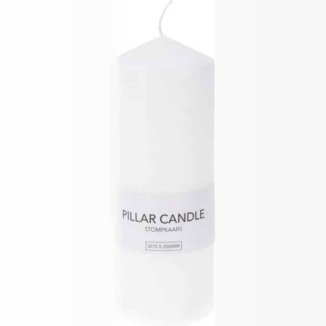 Home & Styling Collection Cilindervormige kaars van paraffine, Ø 7 x 20 cm wit