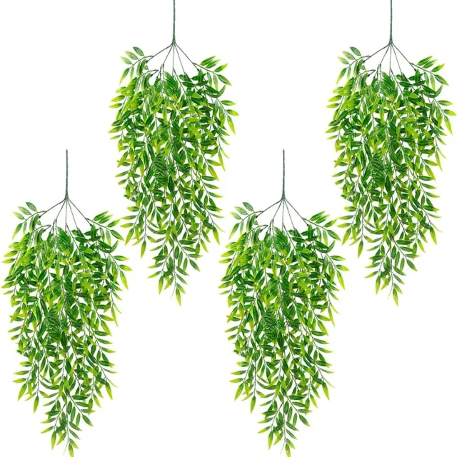 Cosensi Hangplanten bamboe 83 cm faux bladeren binnen buiten woonkamer tuin decoraties