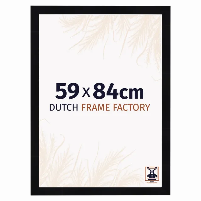 Dutch Frame Factory Fotolijst 59x84 cm - MDF - Zwart Hoogglans - Praag
