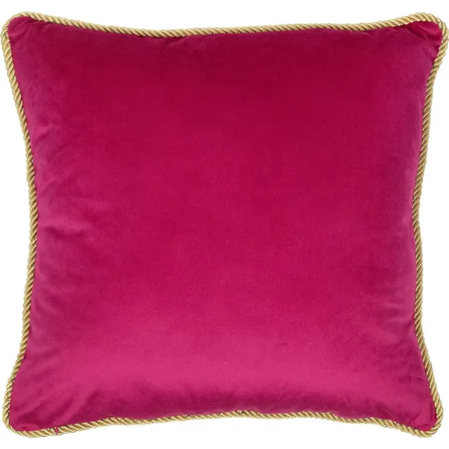 Mars & More Kussen fluweel goud fuchsia - sierkussen - 45 x 45 cm Roze