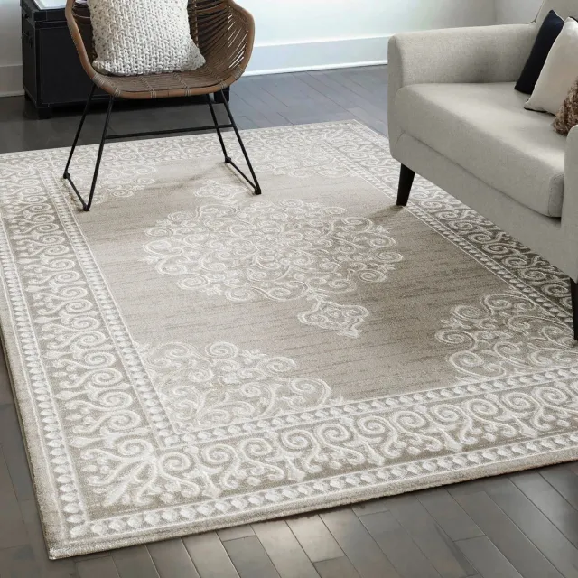 Muratap Harmony Oosters Laagpolig Vloerkleed Beige- 120x160 CM