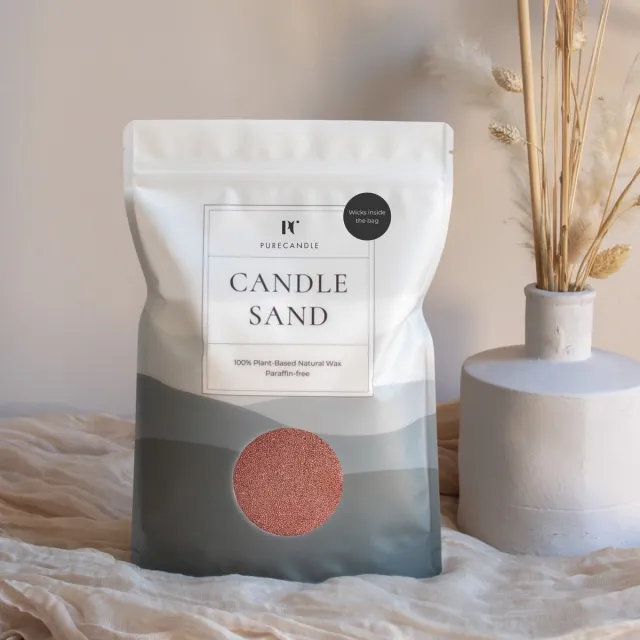 PureWorld PureCandle Kaarsenzand met Lonten – Roodroze – 450g (740ml) – 30 Lonten - Kaarsenset - Navulset voor Kaarsendecoratie Decoratiezand - origineel cadeau - Poederkaars - Kaarspoeder Roodroze (Berry Blush)