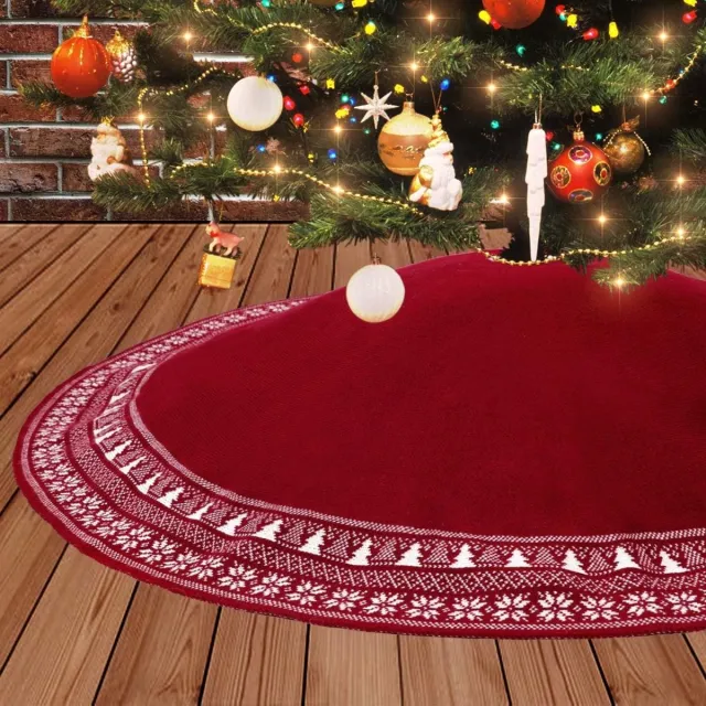 FLOOQ Kerstboomrok Rood - Kerstkleed - Kerstboomkleed - Kerst versiering - 122cm – 1 Stuk