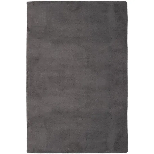 Padiro zacht hoogpolig shaggy vloerkleed 60 x 110 cm - donkergrijs - modern effen ontwerp - voor vloerverwarming - van polyester en katoen