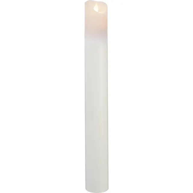 Star Trading Smalle LED-pilaarkaars 'M-Twinkle', flikkerend effect, batterij en timer, wit, 40cm