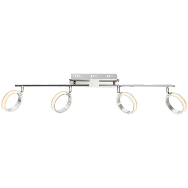 Globo LED plafondlamp woonkamer ALU lichtringen draaibare spot lichtbundel Globo 56043-4L zilver