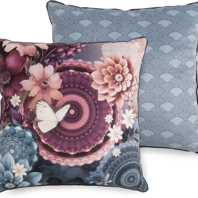 Hip sierkussen mandalas & bloemen - 48x48 cm - Multi - 100% Polyester velours