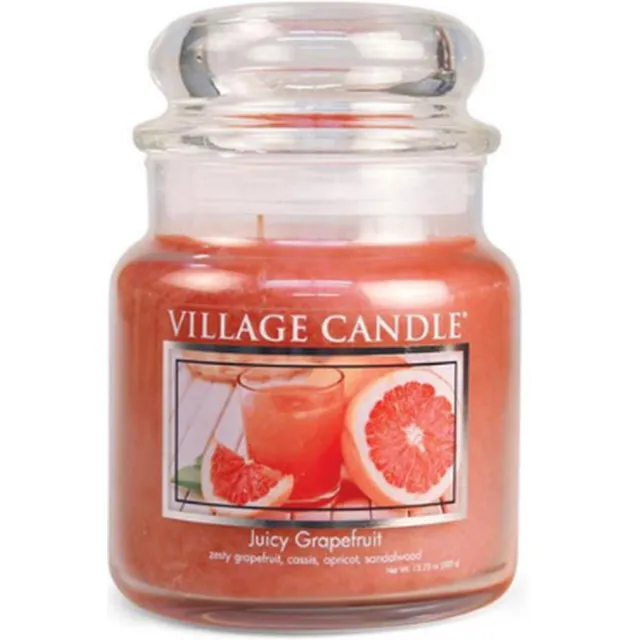 village candle Medium Jar Juicy Grapefruit Pink